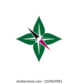 leaves and compass logo