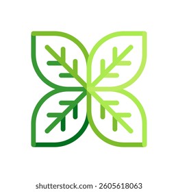 Leaves composition. Nature and organics. Geometric line art sign. Vector file.