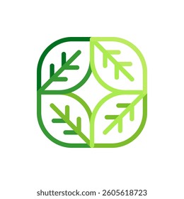 Leaves composition. Nature and organics. Geometric line art sign. Vector file.