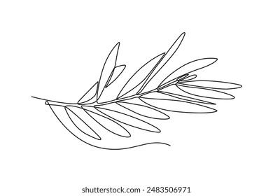 Leaves concept. Single line draw design vector graphic illustration.