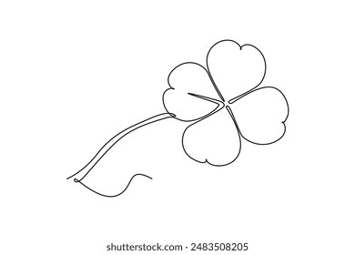 Leaves concept. Single line draw design vector graphic illustration.