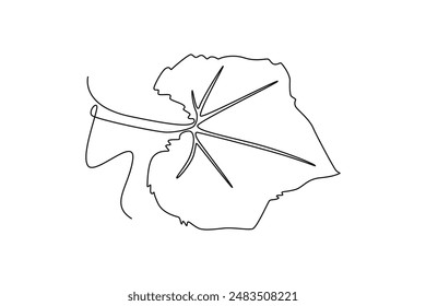 Leaves concept. Single line draw design vector graphic illustration.
