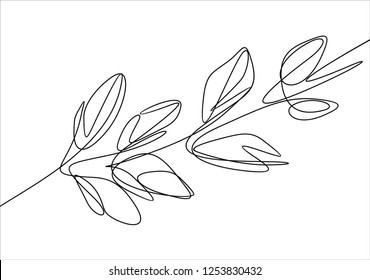 Leaves. Continuous line