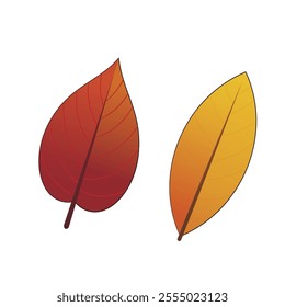 leaves with dark red and dark yellow colors