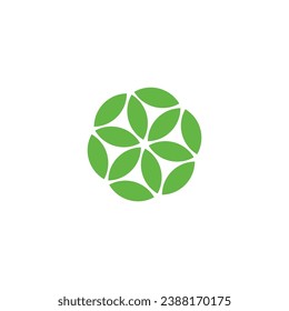 Leaves, decor, nature geometric symbol simple logo vector
