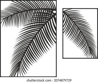 Leaves decorative wall panel diptych