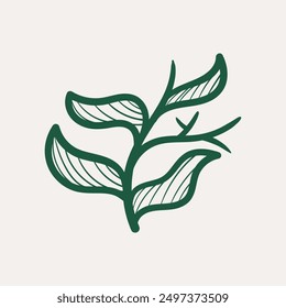 Leaves design elements - Vector illustration leaf shapes in  green colours on white background
