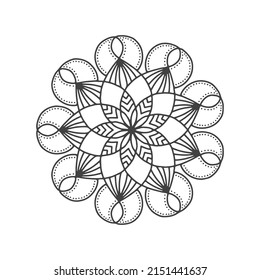 Leaves Design Mandala pattern Orient Tribal Circle Sign Illustration Vector