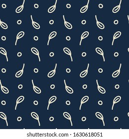 Leaves design seamless pattern. Floral organic background.  Cute trendy design for fabric or wallpaper. Flat cartoon vector illustration.