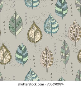 Leaves design wallpaper vector seamless pattern. Decorative, wrap paper.