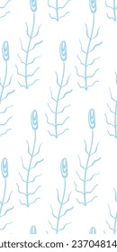 leaves doodle Scandinavian seamless pattern design fabric printing monochrome stylish modern textured