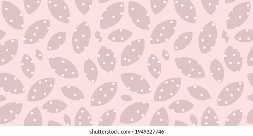 Patrón de puntos de hojas lindo fondo de patrón vector pastel, patrón de hojas dulces, rosa y marrón