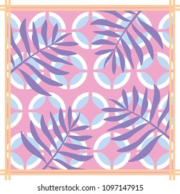 Leaves and dots pattern for scarf design