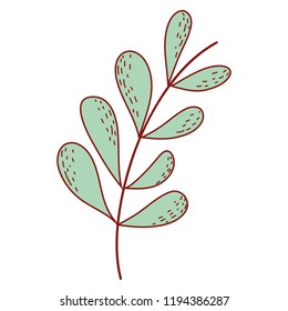 leaves drawing isolated