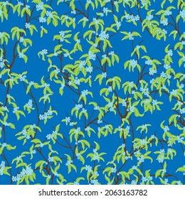  leaves dried branches vector seamless pattern. background for fabrics, prints, packaging and postcards branches with striped leaves vector seamless pattern. A hedge of twigs on a colored background