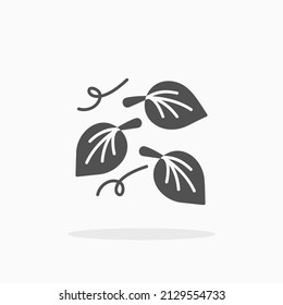 Leaves drop falling glyph icon. Can be used for digital product, presentation, print design and more.