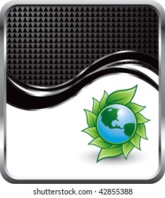 leaves and earth black checkered wave backdrop
