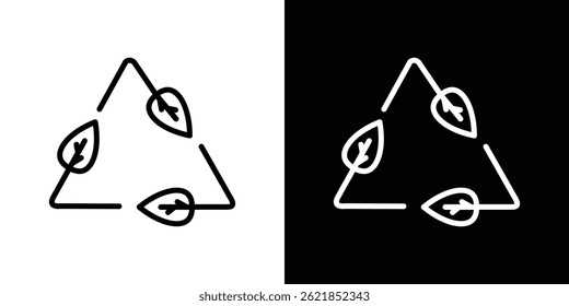 Leaves eco recycle icon concept stroke on white background
