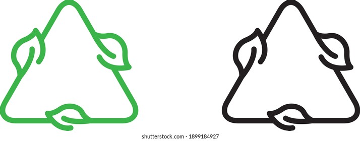	
Leaves eco recycle icon, vector