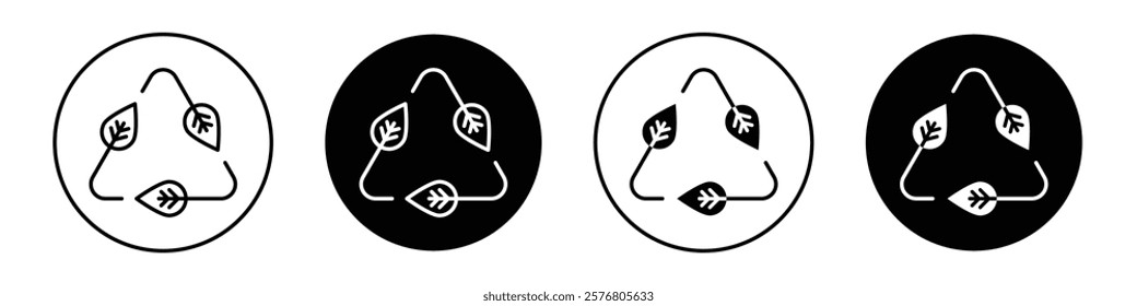 Leaves eco recycle icons vector pack for web designs