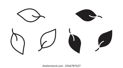 Leaves eco recycle vector line icon illustration