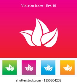 Leaves or ecology Icon in Colored Square box. eps-10