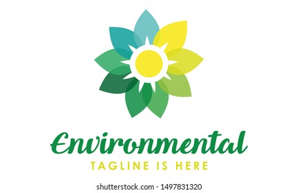 Leaves of ecology star abstract vector and logo design or template natural business icon of company identity symbol concept