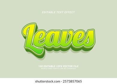 Leaves Editable Text Effect Design