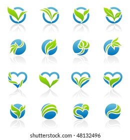 Leaves. Elements for design. Vector illustration.