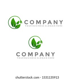 leaves Energy logo design vector, eco energy logo 