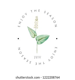 Leaves with enjoy the season logo vector