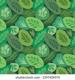 Leaves of exotic plants - creative vector illustration. Floral seamless pattern. Abstract concept background. Tropical summer nature. Graphic design element. Vintage art style. Collage contemporary. 