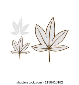 leaves fallen autumn element design icon