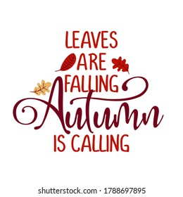 Leaves Falling Autumn Calling Hand Drawn Stock Vector (Royalty Free ...