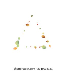 Leaves Falling. Autumn Flying Foliage. Chaotic Green, Yellow, Red Leaf Flying On White Background. Forest Design, Nature Elements. Ecology Vector Illustration. Environment Backdrop.