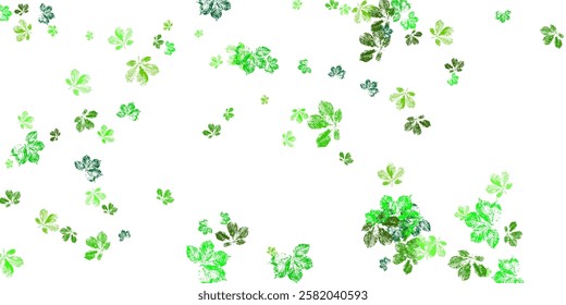 Leaves Falling. Autumn Flying Foliage. Chaotic Green, Yellow, Red Leaf Flying On White Background.  for your text. Isolate on white background.