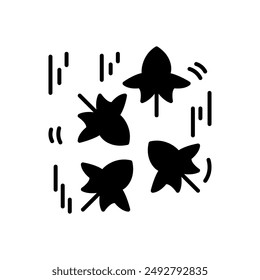 Leaves Falling Glyph Icon, Vector illustration
