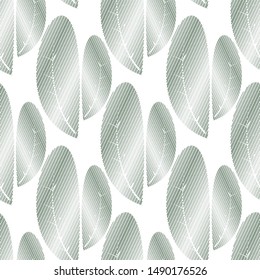 Leaves in a filet pattern, mesh, flora, abstract, elegant, seamless vector background.
