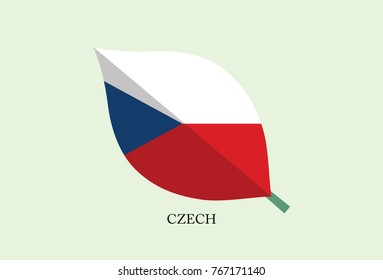 Leaves Flag vector – Czech Republic flag