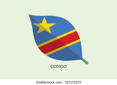 Leaves Flag vector – Democratic Republic of the Congo flag