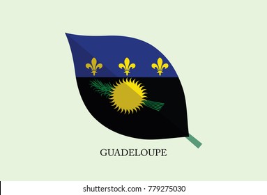 Leaves Flag vector – Guadeloupe flag
