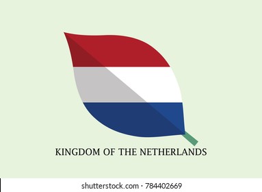 Leaves Flag vector – Kingdom of the Netherlands flag
