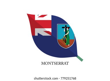 Leaves Flag vector – Montserrat flag