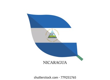 Leaves Flag vector – Nicaragua flag
