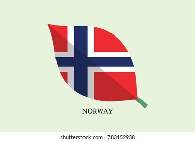 Leaves Flag vector – Norway flag