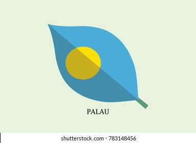 Leaves Flag vector – Palau flag