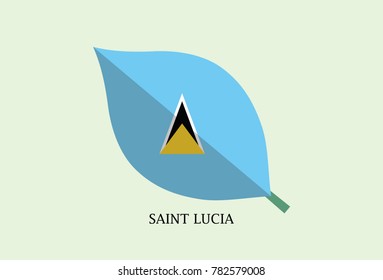 Leaves Flag vector – Saint Lucia flag