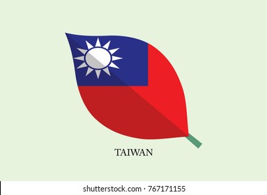 Leaves Flag vector – Taiwan flag