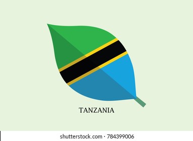 Leaves Flag vector – Tanzania flag