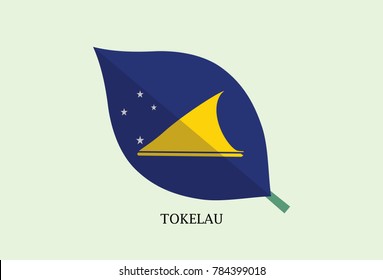 Leaves Flag vector – Tokelau flag , 	Dependent territory of New Zealand